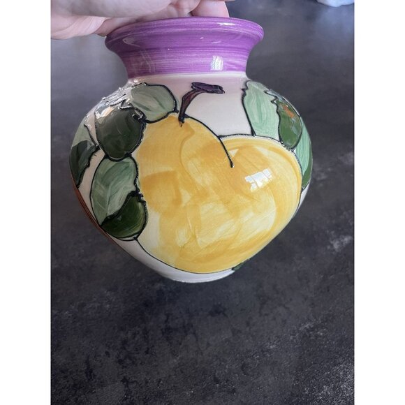 Lygia Dubin Small Colorful Fruit Vase Pottery One Of A Kind Handmade - Picture 6 of 10